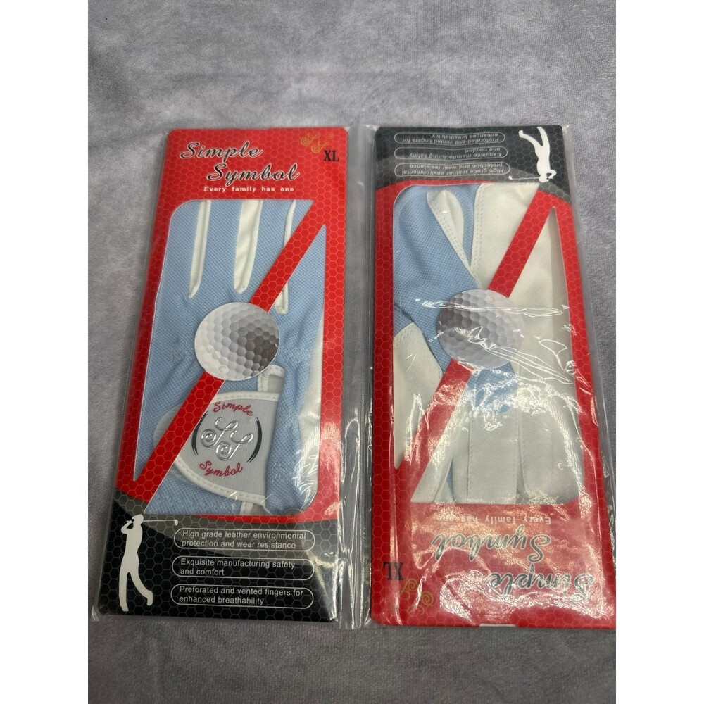 Golf glove 2 pack ladies xl right hand blue and white
